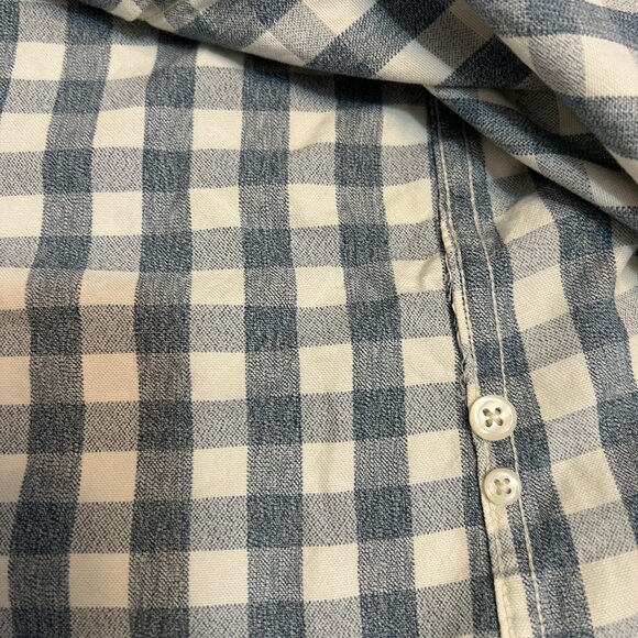 J crew Men's Button Down Shirt Gray White Gingham Long Sleeve Size Medium Cotton - Picture 5 of 8
